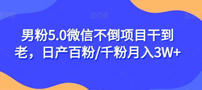 男粉5.0微信不倒项目干到老，日产百粉/千粉月入3W+【揭秘】-翻身站