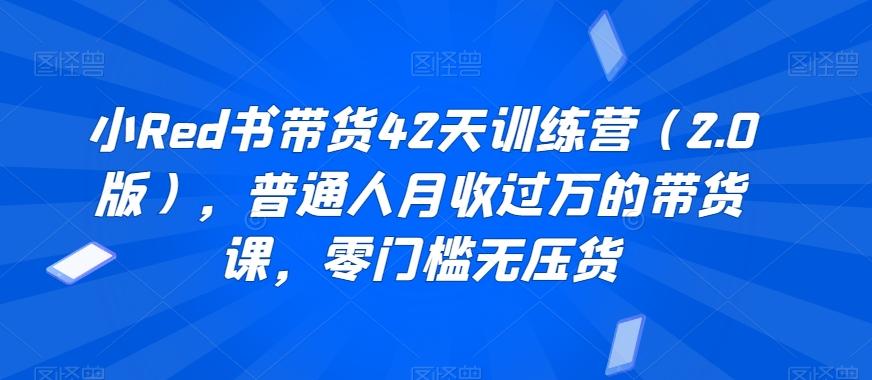 小Red书带货42天训练营(2.0版)，普通人月收过万的带货课，零门槛无压货-翻身站