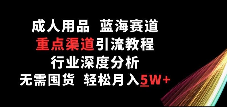 成人用品，蓝海赛道，重点渠道引流教程，行业深度分析，无需囤货，轻松月入5W+【揭秘】-翻身站