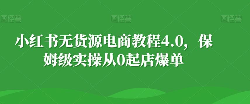 小红书无货源电商教程4.0，保姆级实操从0起店爆单【拆解】-翻身站