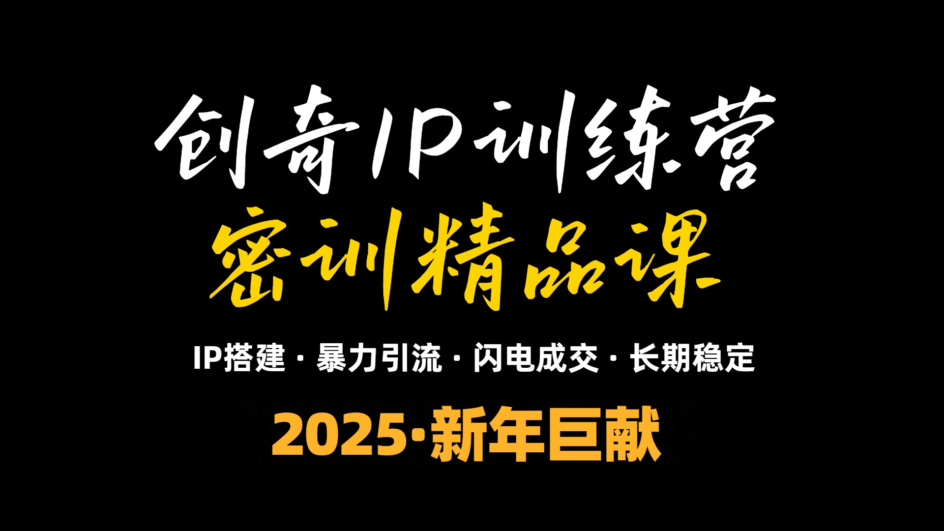2025年“知识付费IP训练营”小白避坑年赚百万，暴力引流，闪电成交-翻身站
