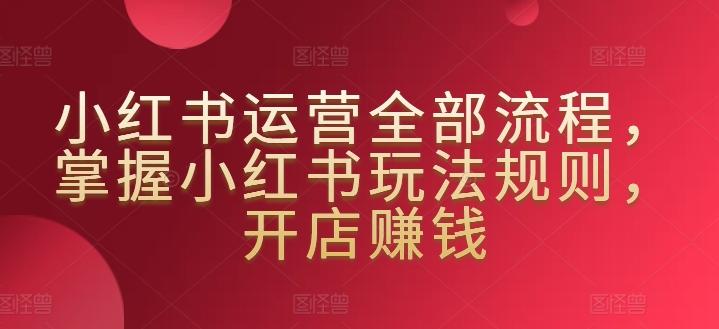 小红书运营全部流程，掌握小红书玩法规则，开店赚钱-翻身站