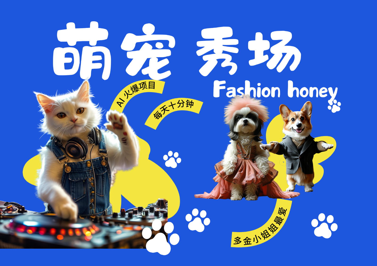 酷飒动物跳舞走秀 时尚喵FASHION汪 多金小姐姐最爱的 轻松月入破W-翻身站