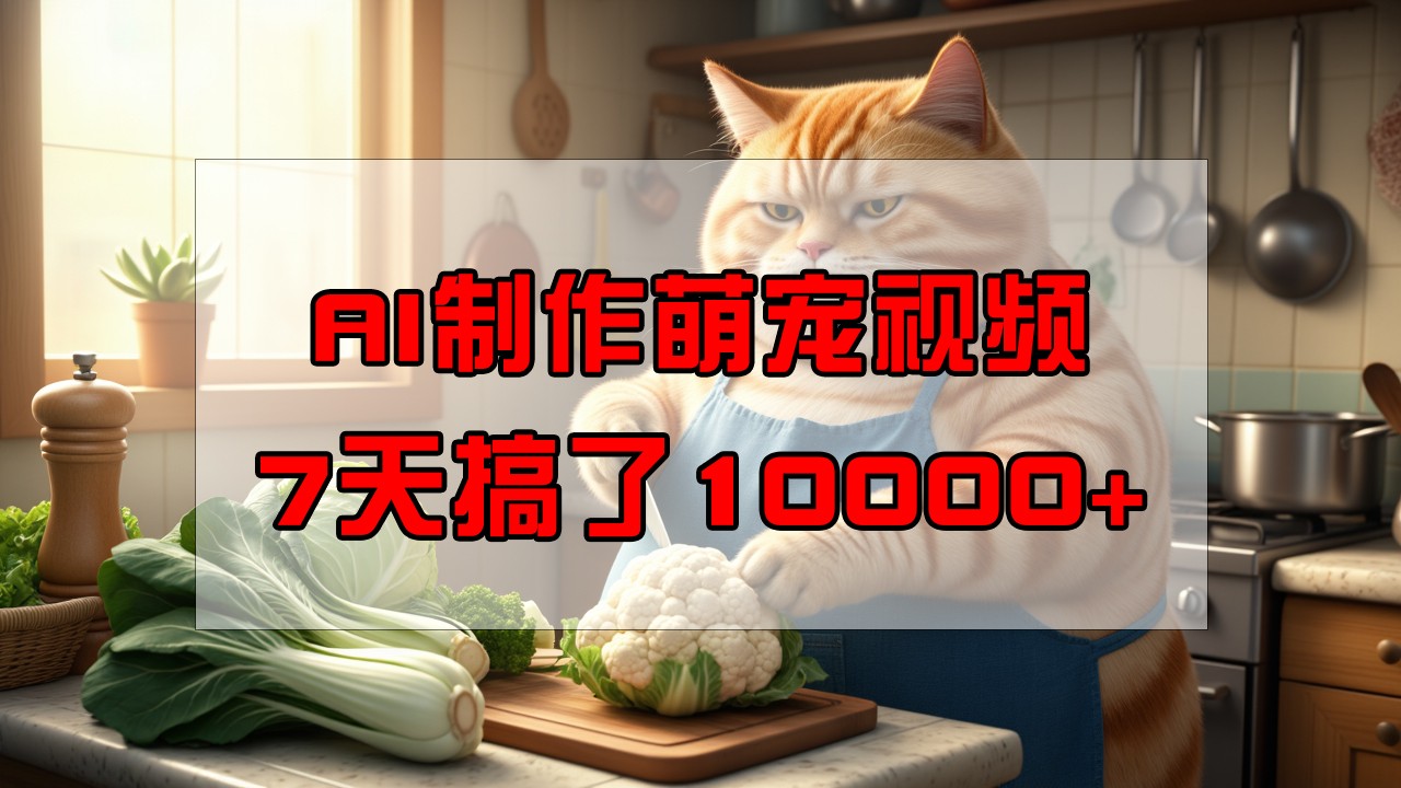 靠AI制作萌宠视频，7天搞了1万+，操作简单门槛低，有手机就行-翻身站