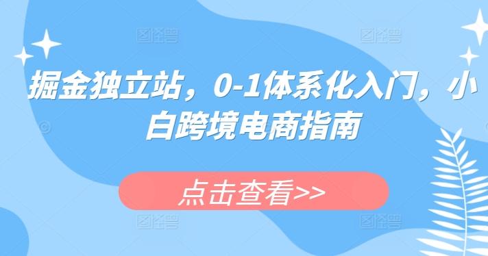 掘金独立站，0-1体系化入门，小白跨境电商指南-翻身站