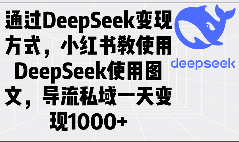 通过DeepSeek变现方式，小红书教使用DeepSeek图文，导流私域一天变现1000+-翻身站
