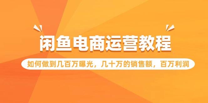 (9560期)闲鱼电商运营教程：如何做到几百万曝光，几十万的销售额，百万利润-翻身站