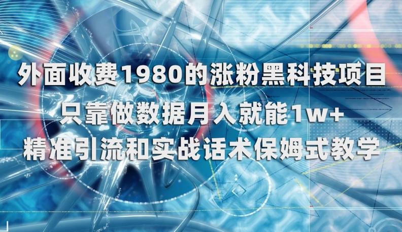 外面收费1980的涨粉黑科技项目，只靠做数据月入就能1w+【揭秘】-翻身站