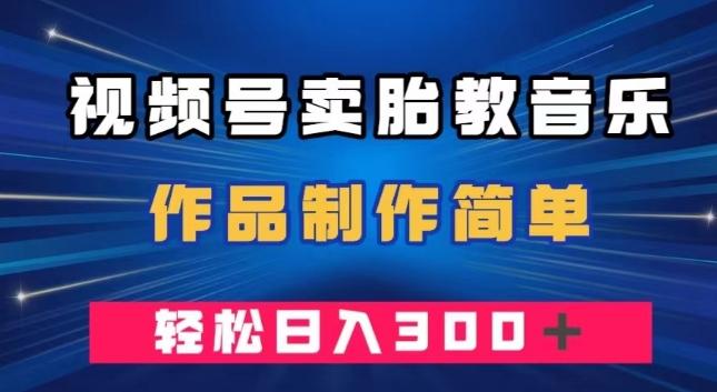 视频号卖胎教音乐，作品制作简单，一单49，轻松日入300＋-翻身站