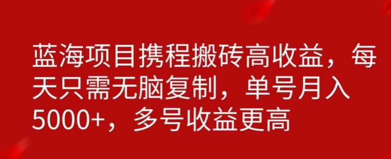 携程搬砖项目，只需每天无脑复制，月入5000+-翻身站