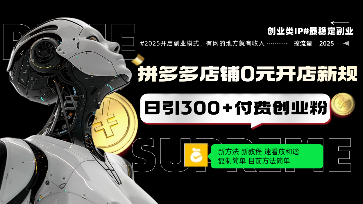 拼多多店铺0元开店新规，日引300+付费创业粉，目前方法简单复制粘贴可矩阵-翻身站