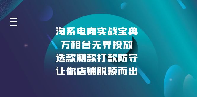 淘系电商实战宝典：万相台无界投放，选款测款打款防守，让你店铺脱颖而出-翻身站