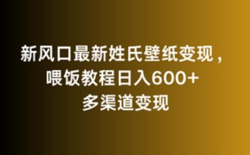 新风口最新姓氏壁纸变现，喂饭教程日入600+【揭秘】-翻身站