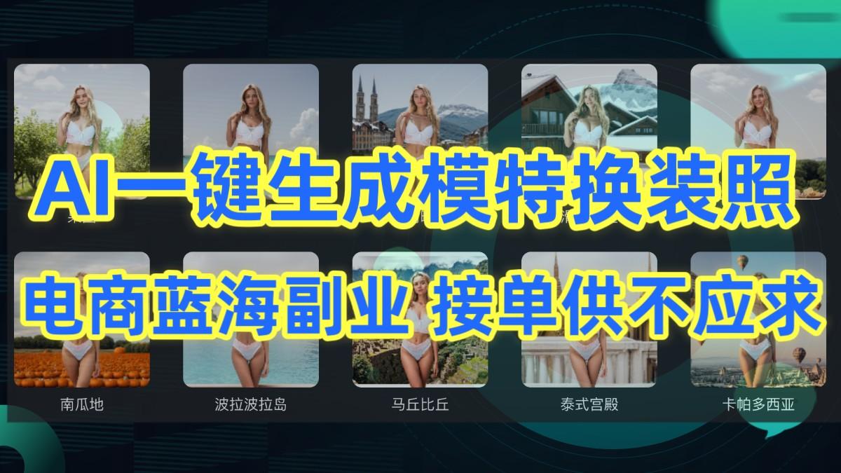 AI制作一键生成模特换装照，电商蓝海副业，接单供不应求-翻身站