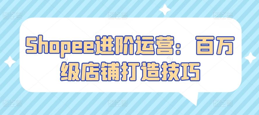 Shopee进阶运营：百万级店铺打造技巧-翻身站