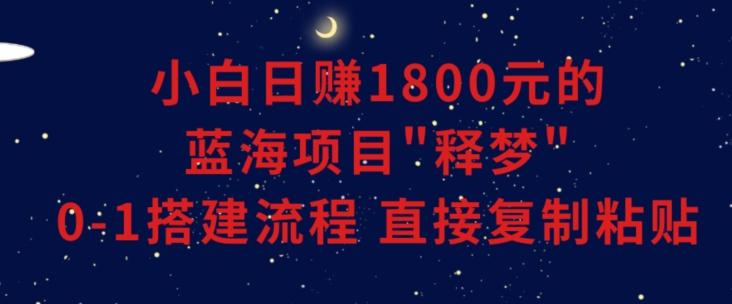 小白能日赚1800元的蓝海项目”释梦”0-1搭建流程可直接复制粘贴长期做【揭秘】-翻身站