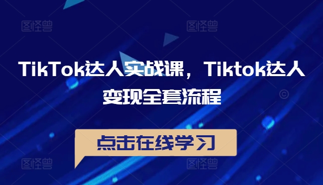 TikTok达人实战课，Tiktok达人变现全套流程-翻身站