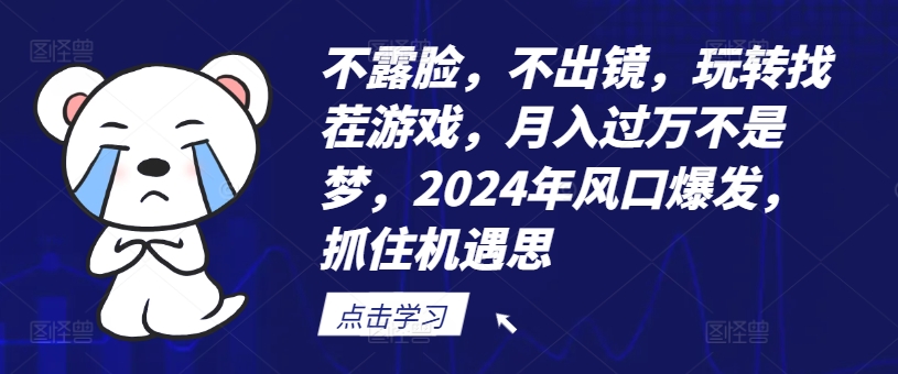 不露脸，不出镜，玩转找茬游戏，月入过万不是梦，2024年风口爆发，抓住机遇【揭秘】-翻身站