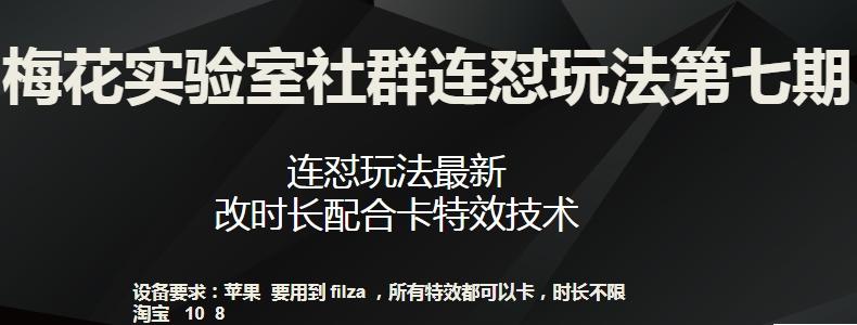 梅花实验室社群连怼玩法第七期，连怼玩法最新，改时长配合卡特效技术-翻身站