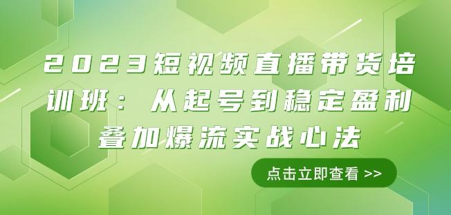 2023短视频直播带货培训班：从起号到稳定盈利叠加爆流实战心法（11节课）-翻身站