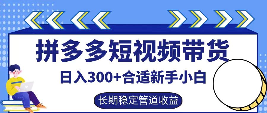 拼多多短视频带货日入300+，实操账户展示看就能学会-翻身站