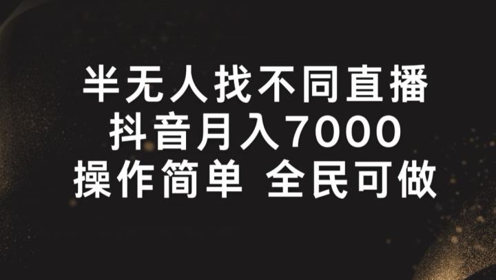 半无人找不同直播，月入7000+，操作简单 全民可做【揭秘】-翻身站