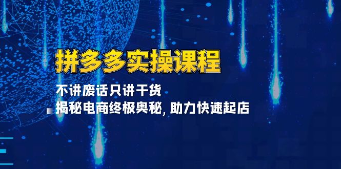 拼多多实操课程：不讲废话只讲干货, 揭秘电商终极奥秘,助力快速起店-翻身站