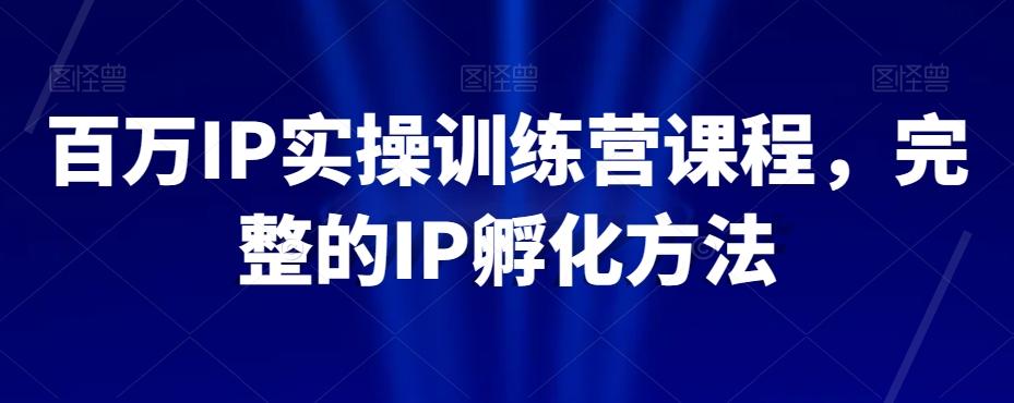 百万IP实操训练营课程，完整的IP孵化方法-翻身站