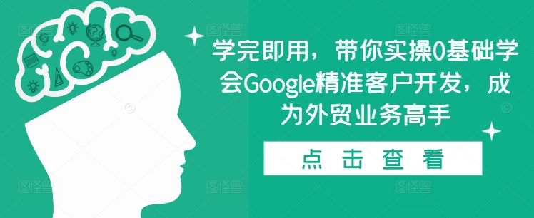 学完即用，带你实操0基础学会Google精准客户开发，成为外贸业务高手-翻身站