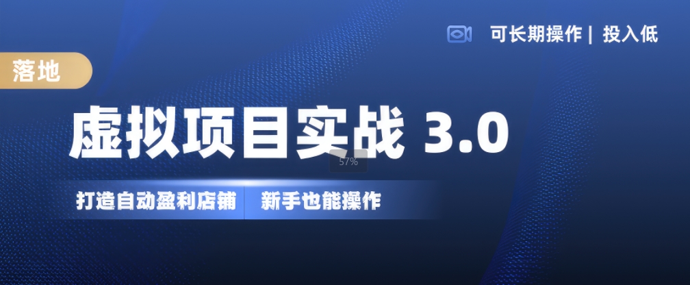 虚拟项目实战3.0，打造自动盈利店铺，可长期操作投入低，新手也能操作-翻身站