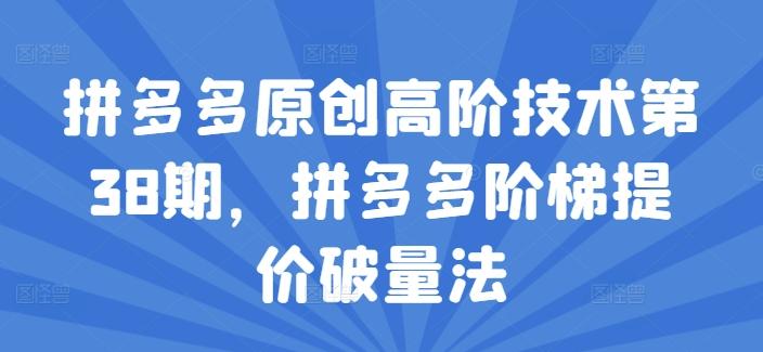 拼多多原创高阶技术第38期，拼多多阶梯提价破量法-翻身站