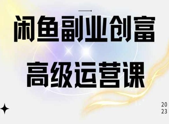 闲鱼电商运营高级课程，一部手机学会闲鱼开店赚钱-翻身站
