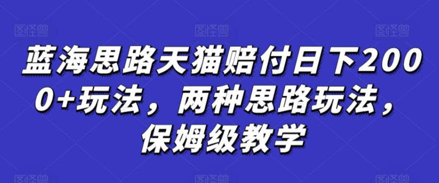 蓝海思路天猫赔付日下2000+玩法，两种思路玩法，保姆级教学【仅揭秘】-翻身站