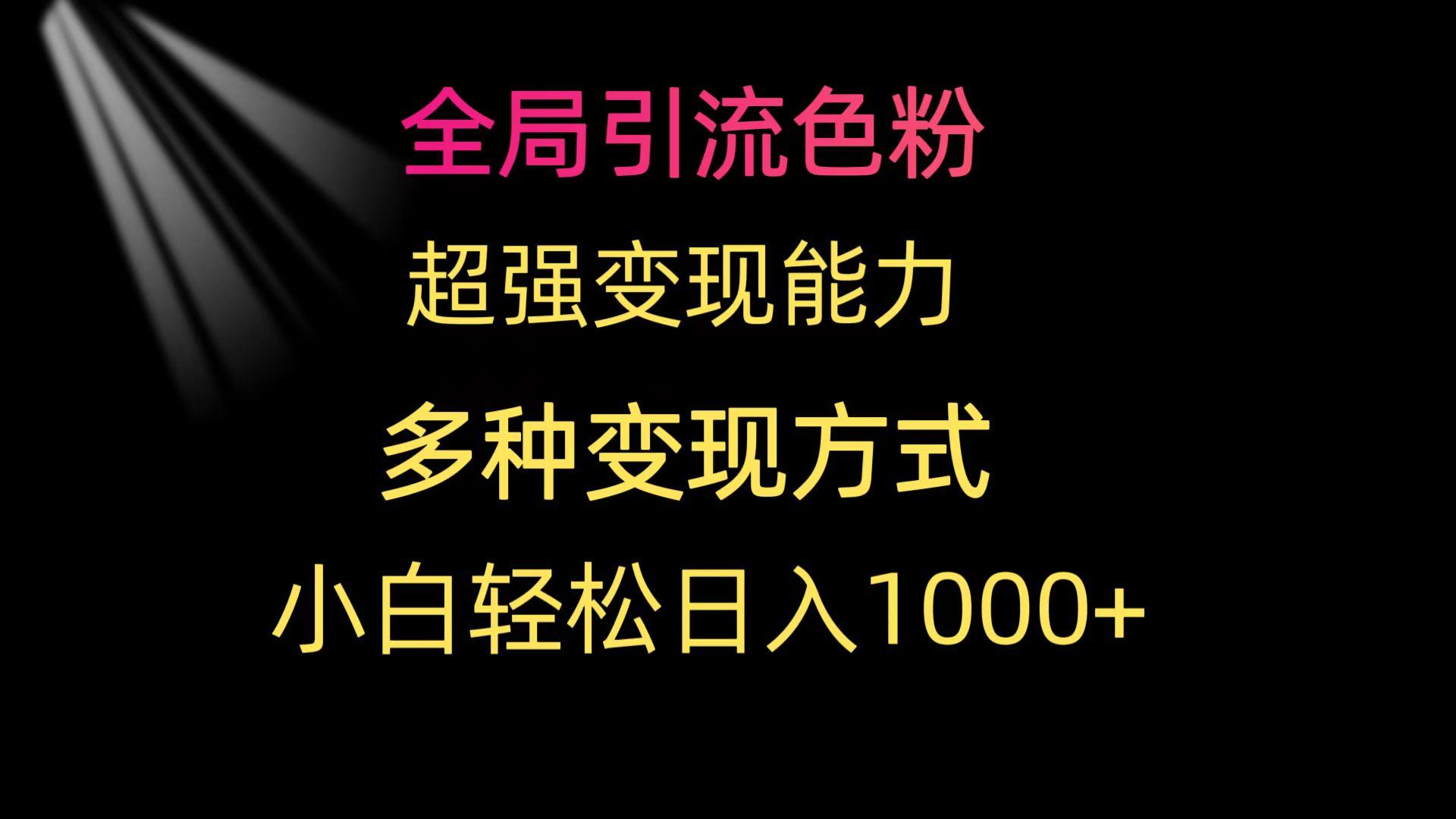 (9680期)全局引流色粉 超强变现能力 多种变现方式 小白轻松日入1000+-翻身站