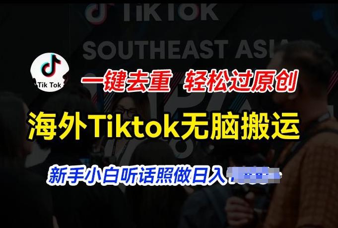 海外Tiktok短视频无脑搬运，一键去重轻松过原创，新手小白听话照做日入几张【揭秘】-翻身站