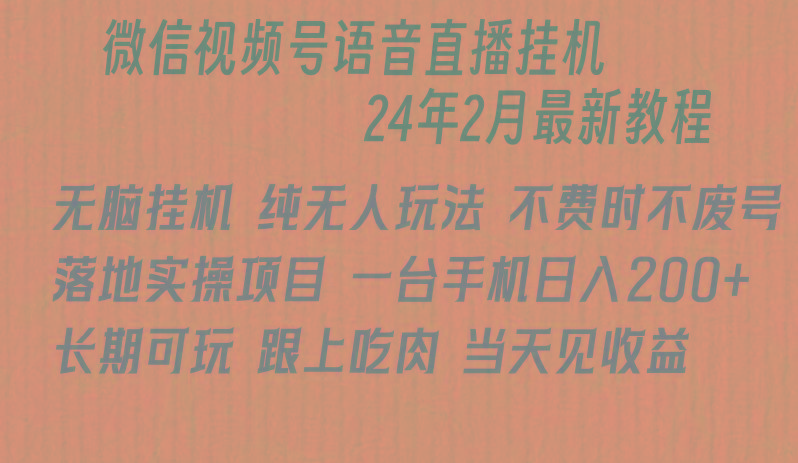 微信直播无脑挂机落地实操项目，单日躺赚收益200+-翻身站