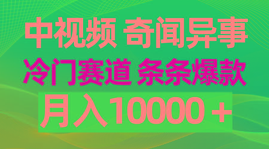 (9627期)中视频奇闻异事，冷门赛道条条爆款，月入10000＋-翻身站