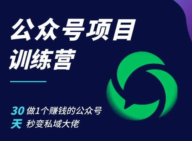 公众号项目训练营，30天做1个赚钱的公众号，秒变私域大佬-翻身站