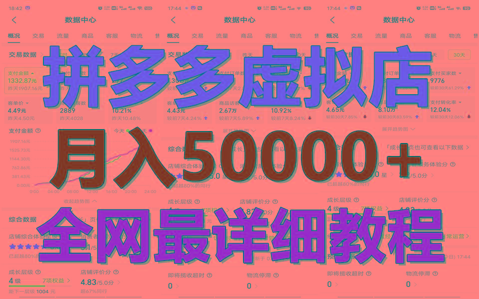 拼多多虚拟电商训练营月入50000+你也行，暴利稳定长久，副业首选-翻身站