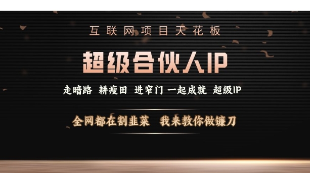 互联网项目天花板，超级合伙人IP，全网都在割韭菜，我来教你做镰刀【仅揭秘】-翻身站
