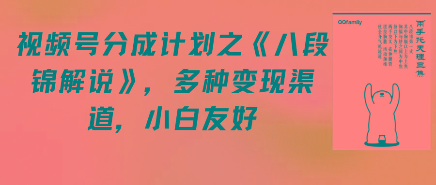 (9537期)视频号分成计划之《八段锦解说》，多种变现渠道，小白友好(教程+素材)-翻身站