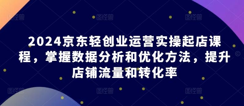 2024京东轻创业运营实操起店课程，掌握数据分析和优化方法，提升店铺流量和转化率-翻身站