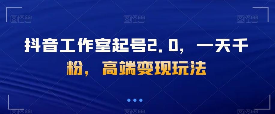 抖音工作室起号2.0，一天千粉，高端变现玩法【揭秘】-翻身站