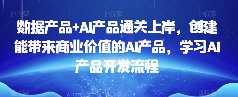 数据产品+AI产品通关上岸，创建能带来商业价值的AI产品，学习AI产品开发流程-翻身站