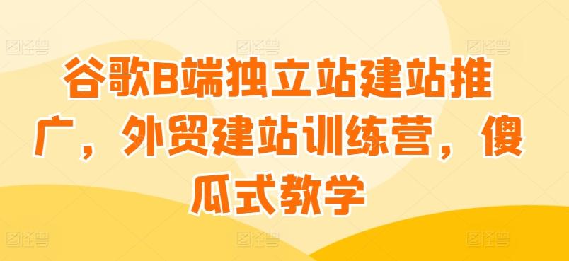 谷歌B端独立站建站推广，外贸建站训练营，傻瓜式教学-翻身站
