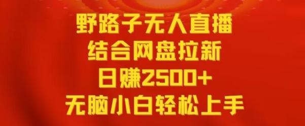 野路子无人直播结合网盘拉新，日赚2500+，小白无脑轻松上手【揭秘】-翻身站